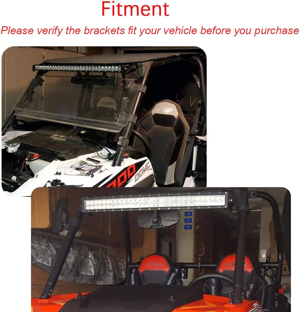 30'' Curved LED Light Bar with Windshield Mount Brackets for UTV B6371