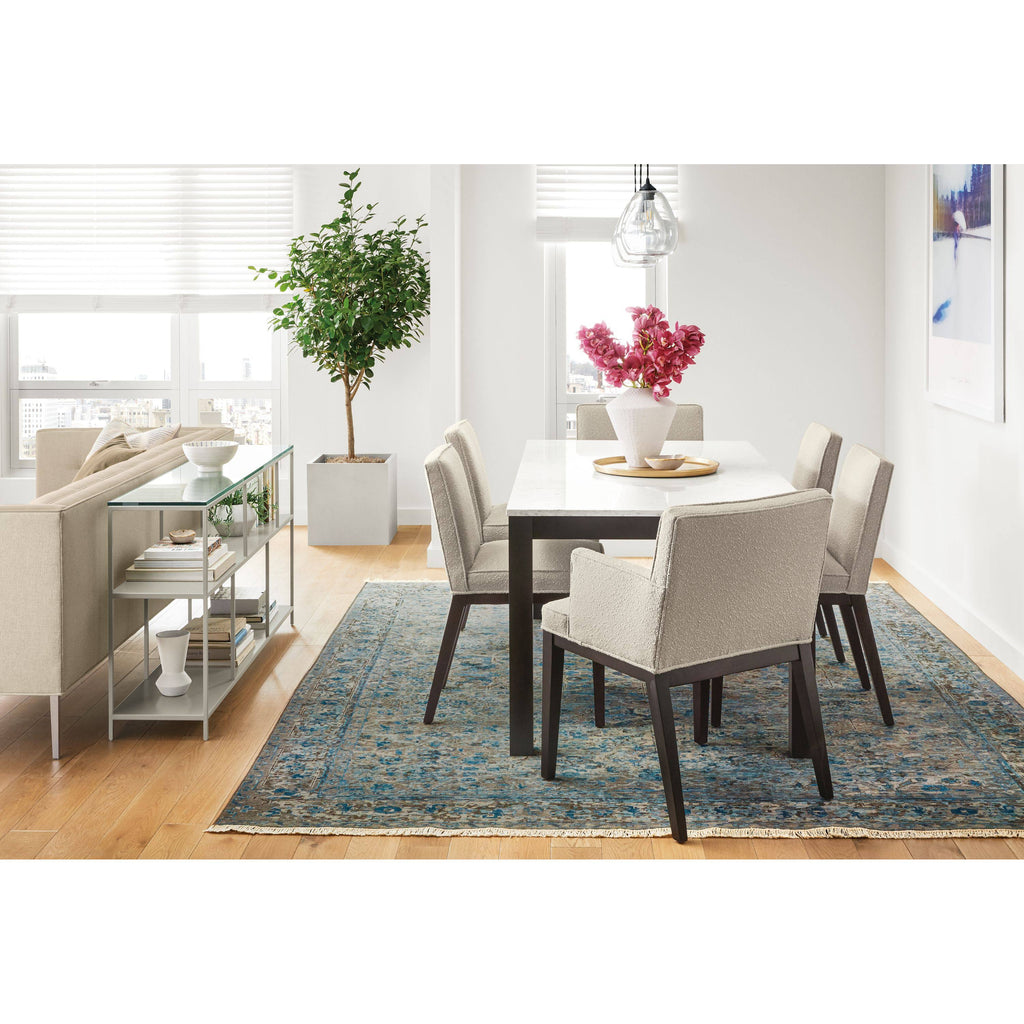 Bowen Console Table with Clear Tempered Glass Top and White Base S300894