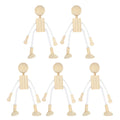 5pcs Unfinished Wooden Dolls for Arts and Crafts G85959