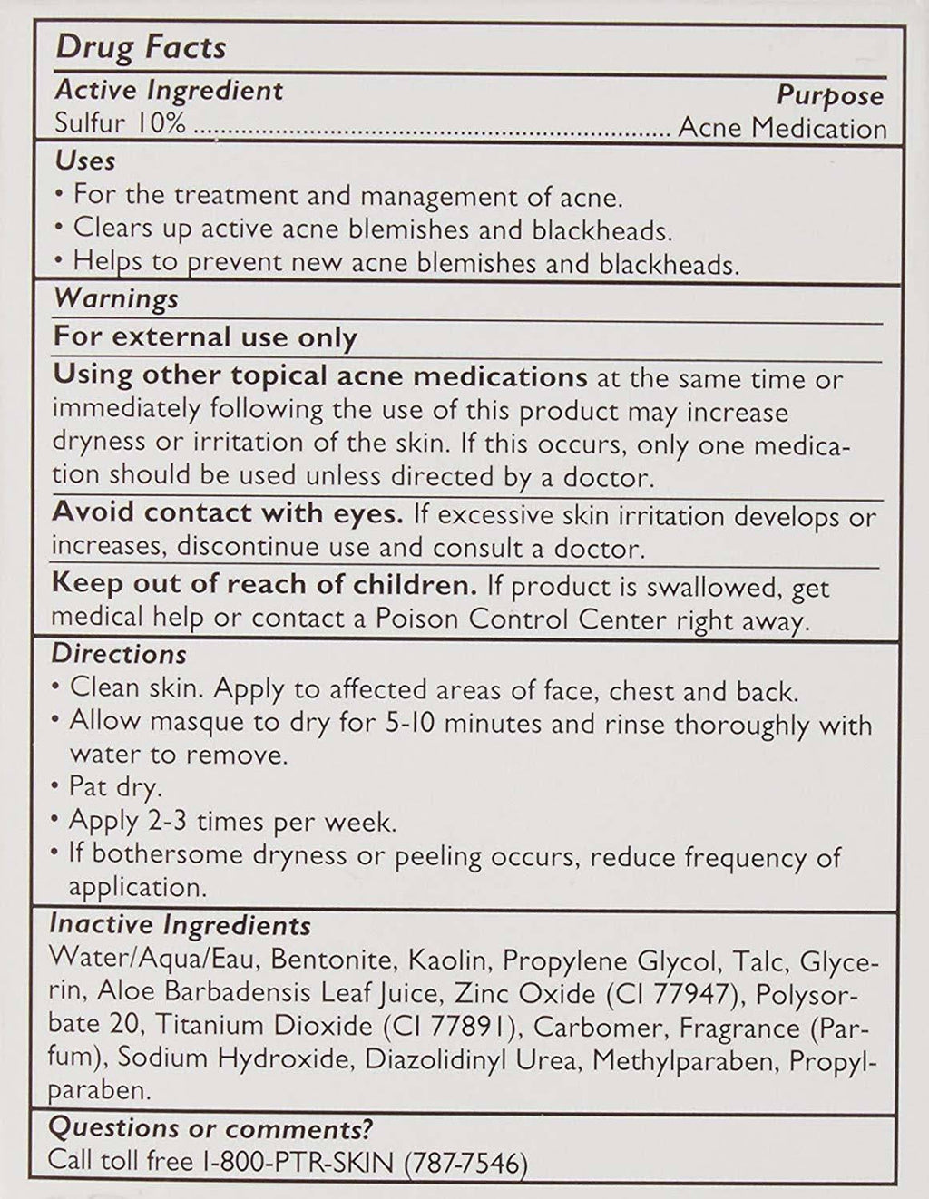 Therapeutic Sulfur Masque - 5 oz N204