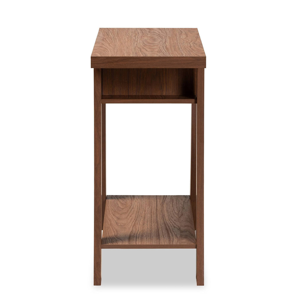 Walnut Brown Finished Wood 1-Drawer Console Table U652