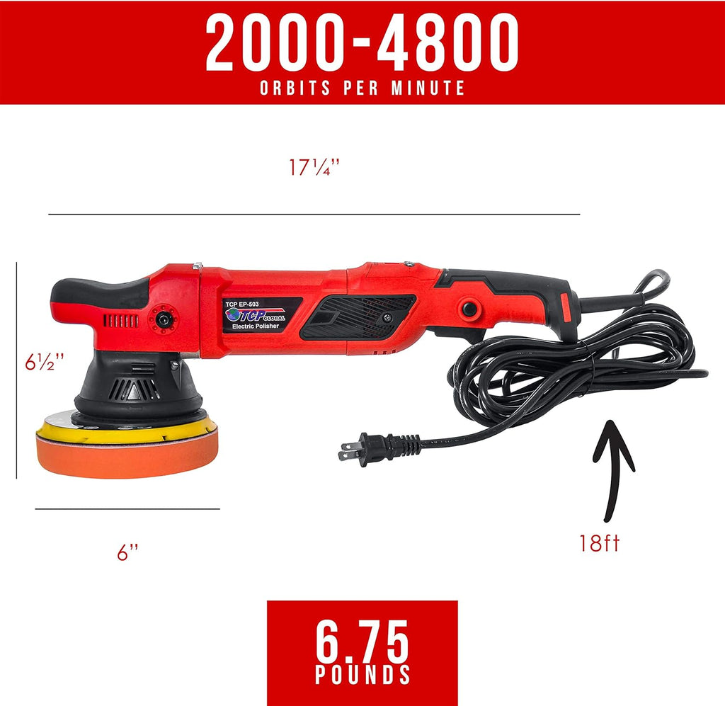 6" Variable Speed Random Orbit Dual-Action Polisher, 8 Amps, Pack of 2 H4847