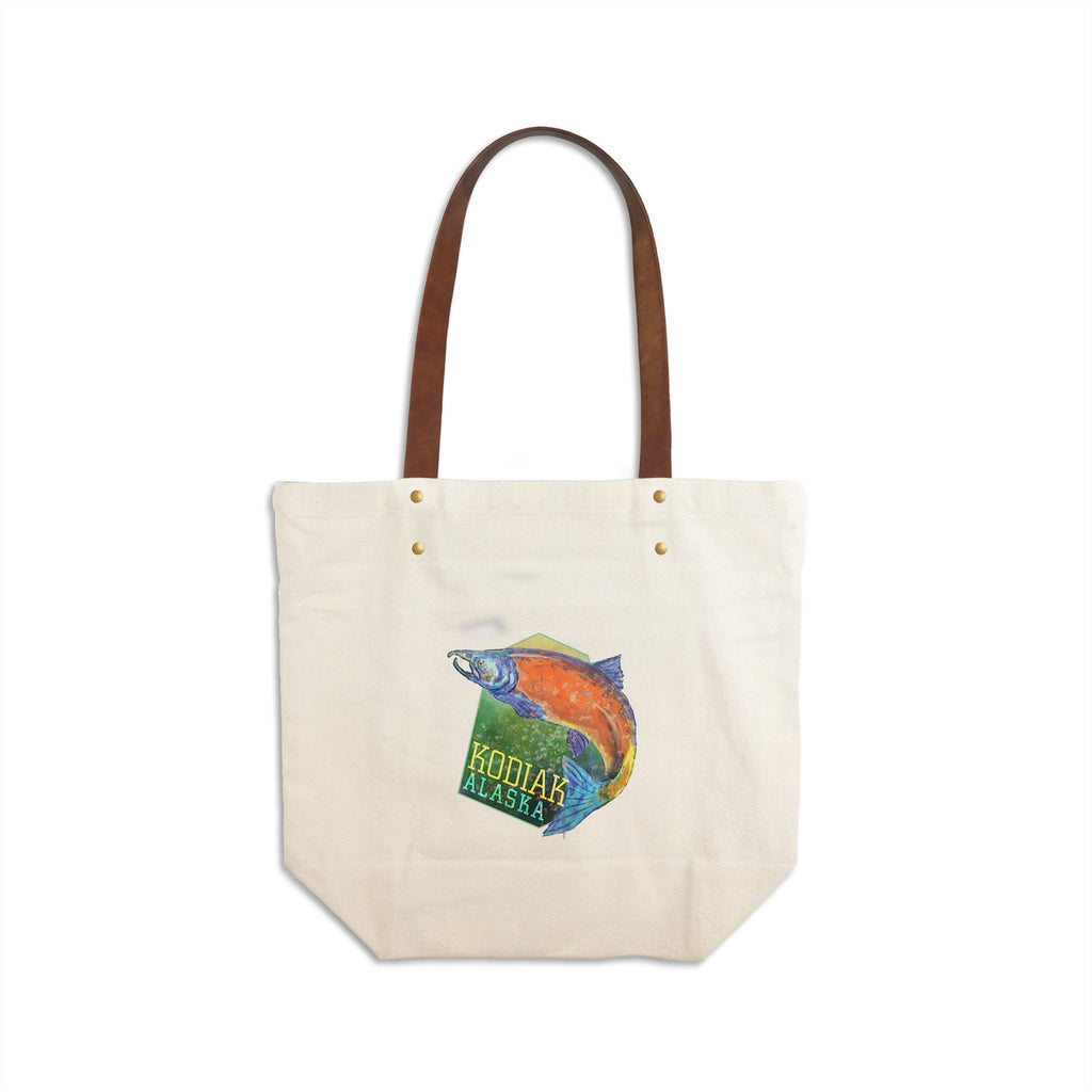 Canvas Deluxe Tote Bag with Faux Leather Handles J78841