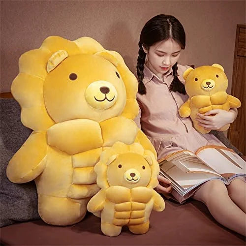 Cartoon Muscle Bear Plush Teddy Bear Large Doll, 27.5 inch D758