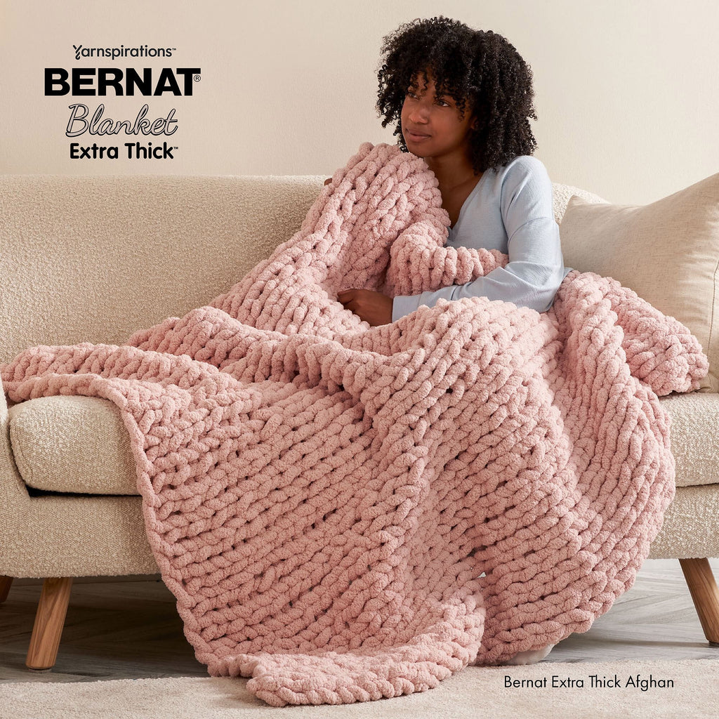 Bernat Blanket Extra Thick Jumbo Polyester Yarn, Clay, 21.2oz, 72 Yards (2 Pack) S818