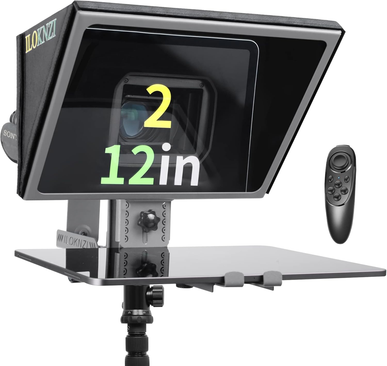 Liftable Metal Teleprompter with Adjustable Tempered Optical Glass R339