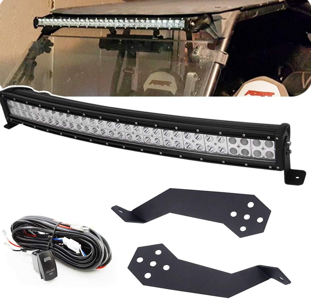 30'' Curved LED Light Bar with Windshield Mount Brackets for UTV B6371