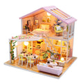 Wooden Doll House Building Puzzle with Furniture and LED Light K4953