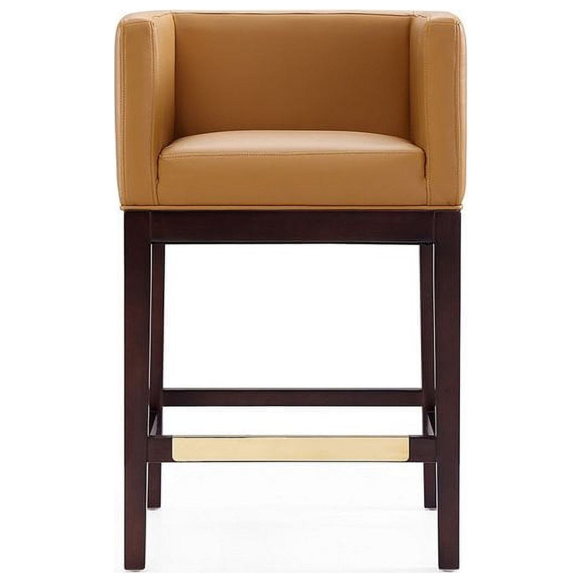 Camel and Dark Walnut Beech Wood Counter Height Bar Stool X273629