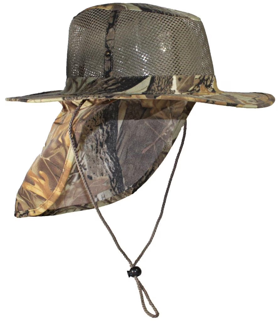 Wide Brim Safari Hat with Neck Flap W25517
