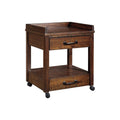 Brown 2 Drawers Wooden Printer Stand with Casters E79117