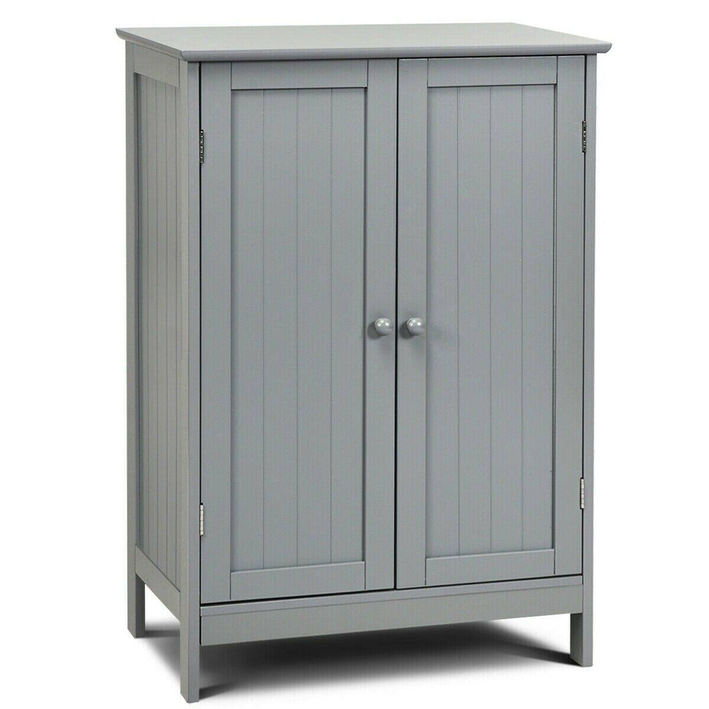 Gray Double Door Bathroom Floor Cabinet I88670