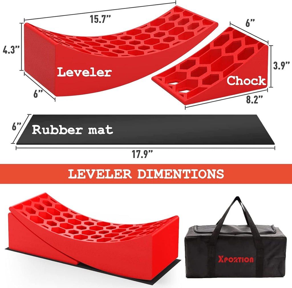 RV Leveling Blocks Kit with Curved Levelers and Chocks L135