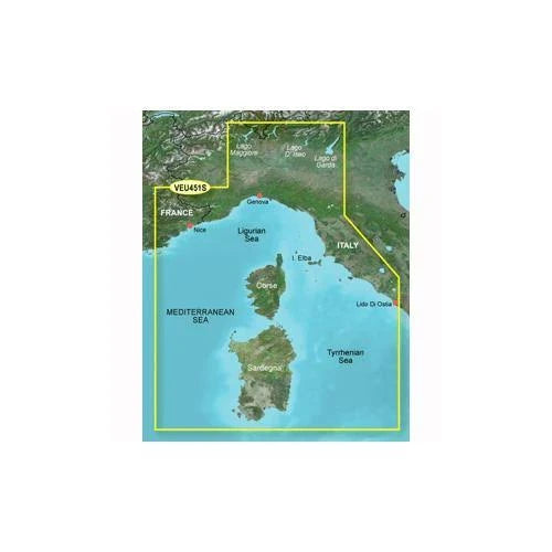 Ligurian Sea, Corsica and Sardinia Maps F489