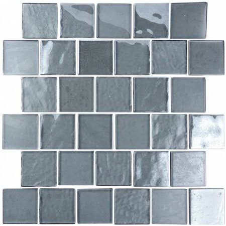 12-Pack Sand Gray Glossy Glass Floor and Wall Tile A4597