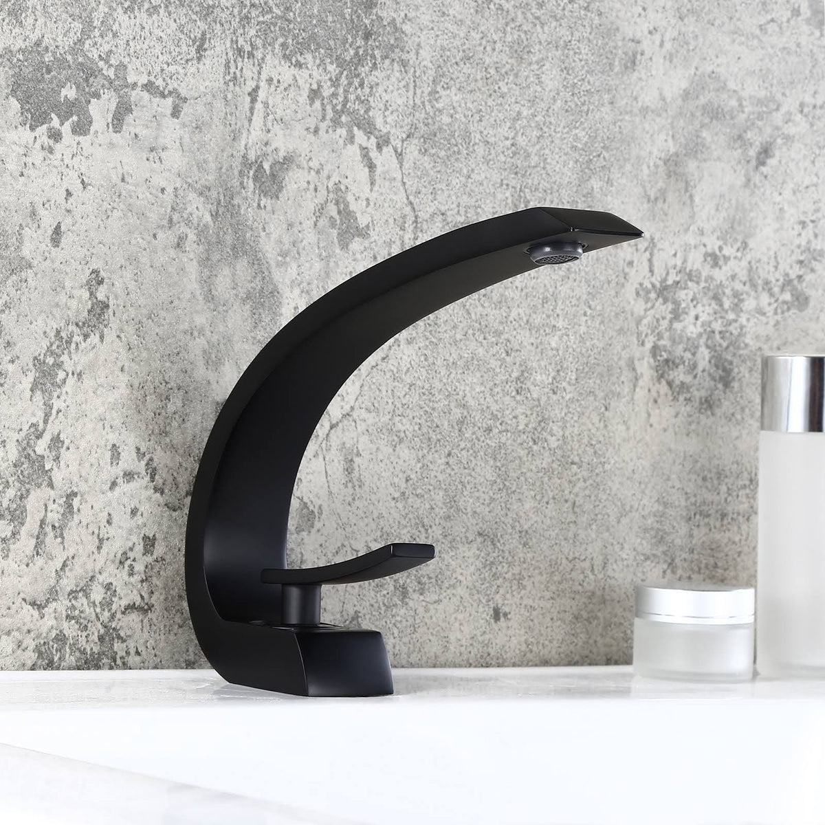 Matte Black 1-Handle Sink Faucet with Pop Up Drain Y70721