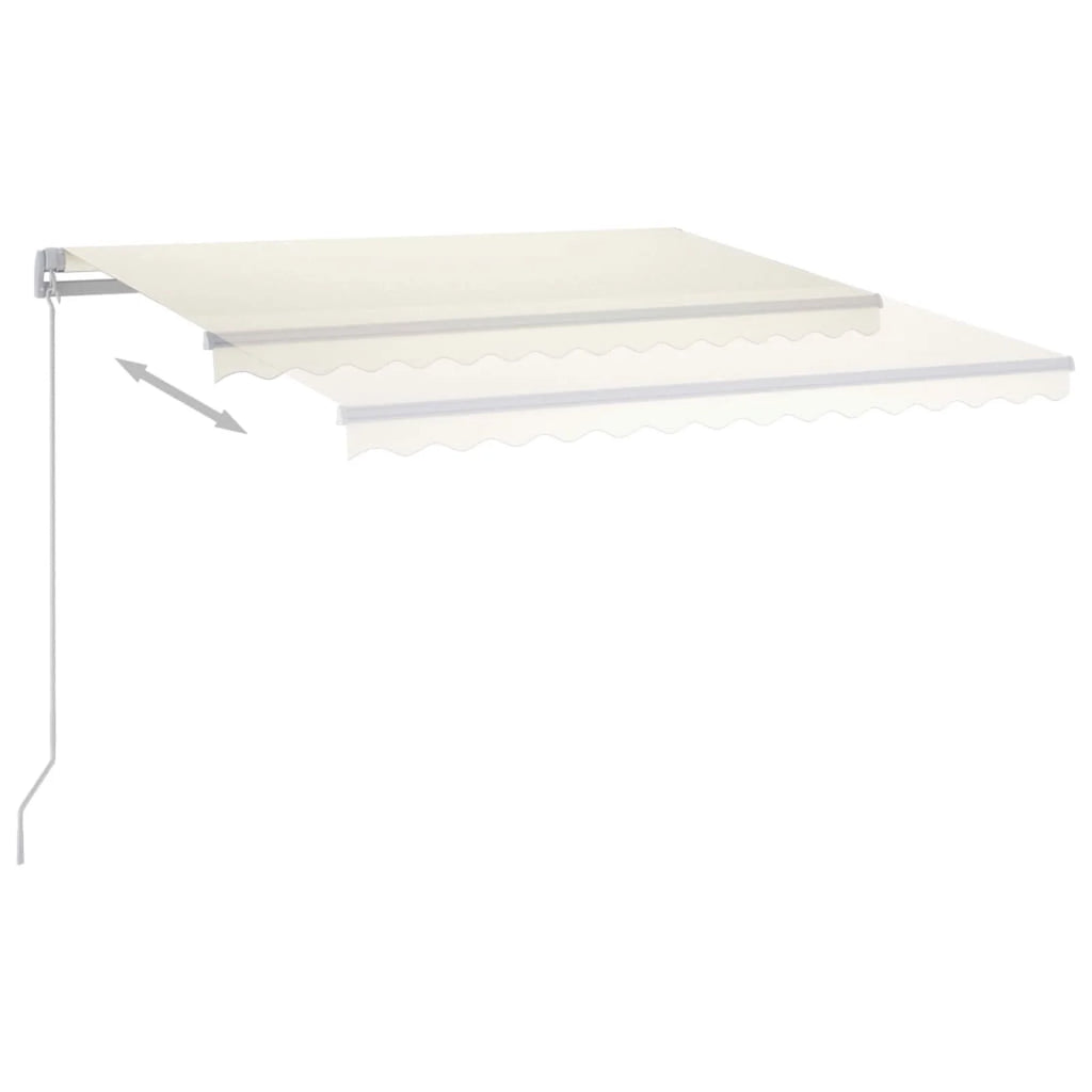 Cream Manual Retractable Awning with LED 118.1"x98.4" A6923
