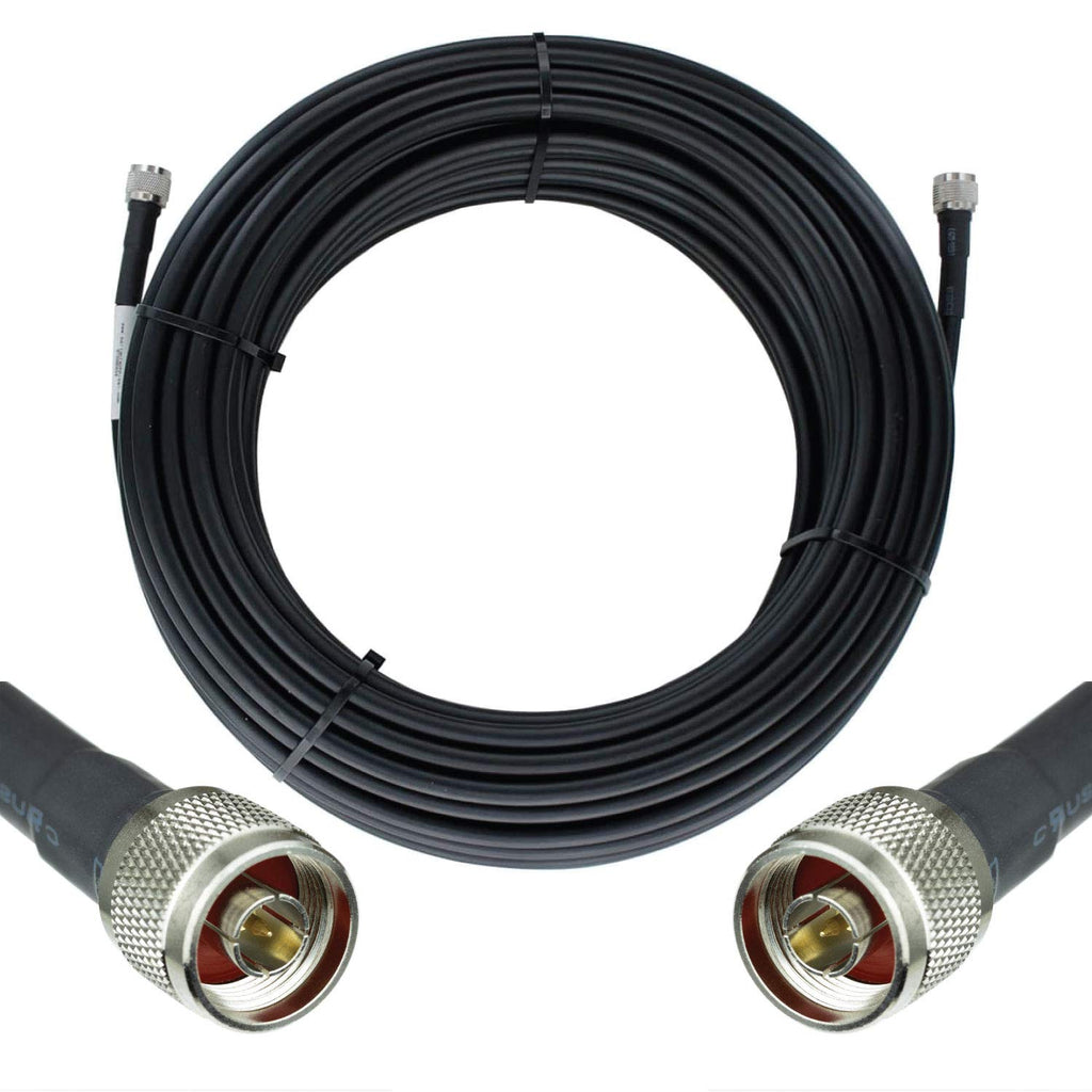 100ft Ultra Low Loss Coaxial Cable 50ohm N Male to N Male Black L216672