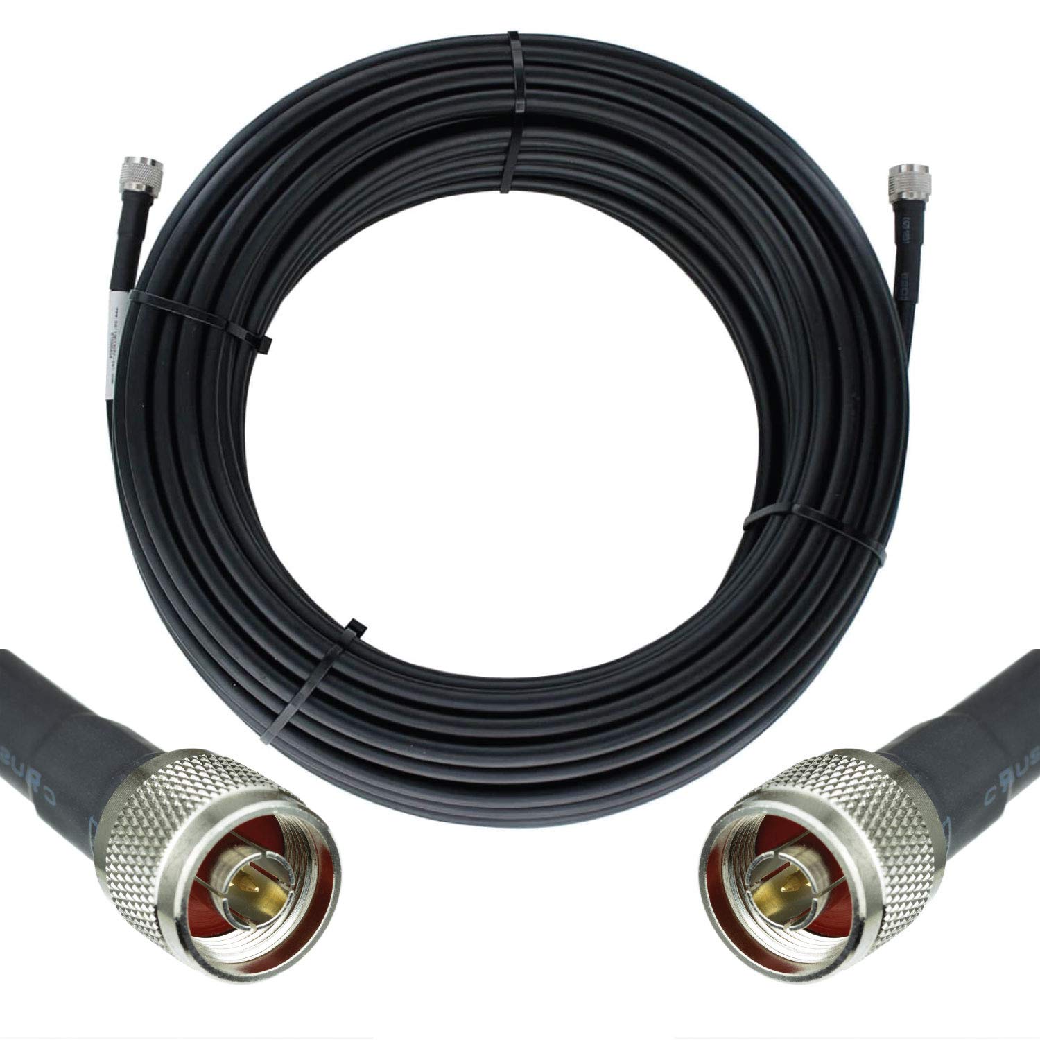 100ft Ultra Low Loss Coaxial Cable 50ohm N Male to N Male Black L216672