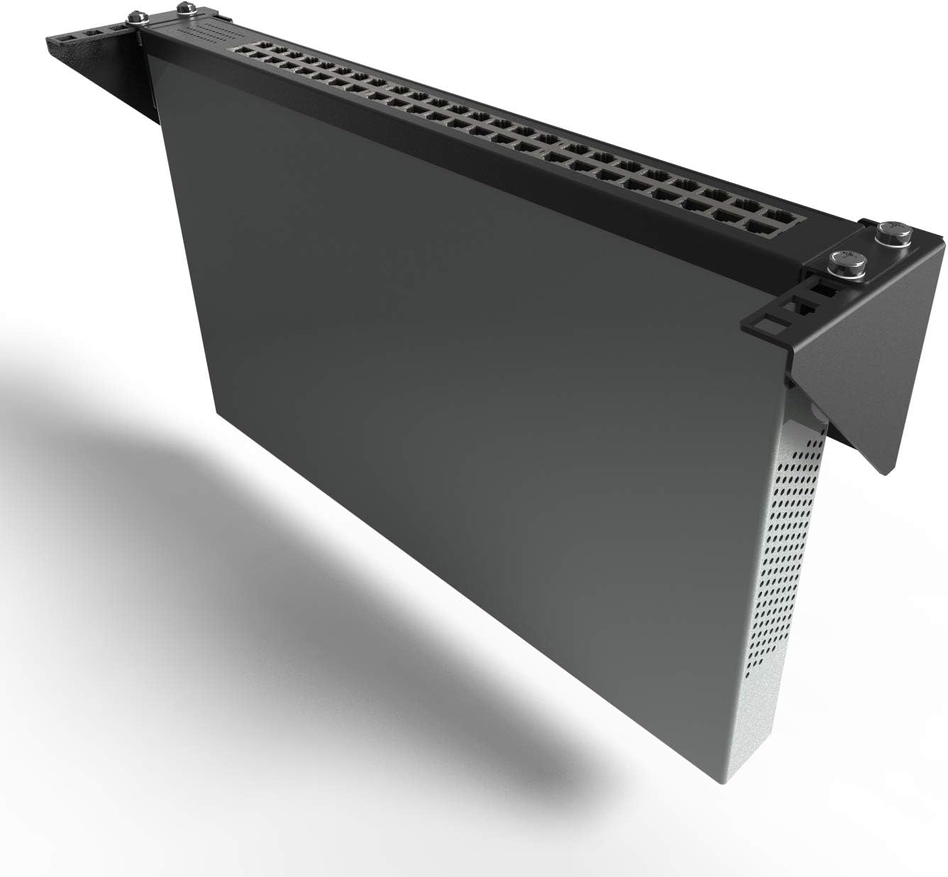 2U Folding 19 Inches Cold Rolled Steel Wall Mountable Vertical Rack Pack of 2 K486974
