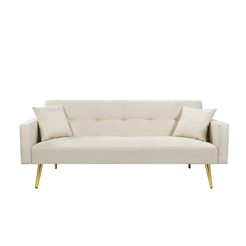 Convertible Fabric Folding Futon Sofa Bed J445