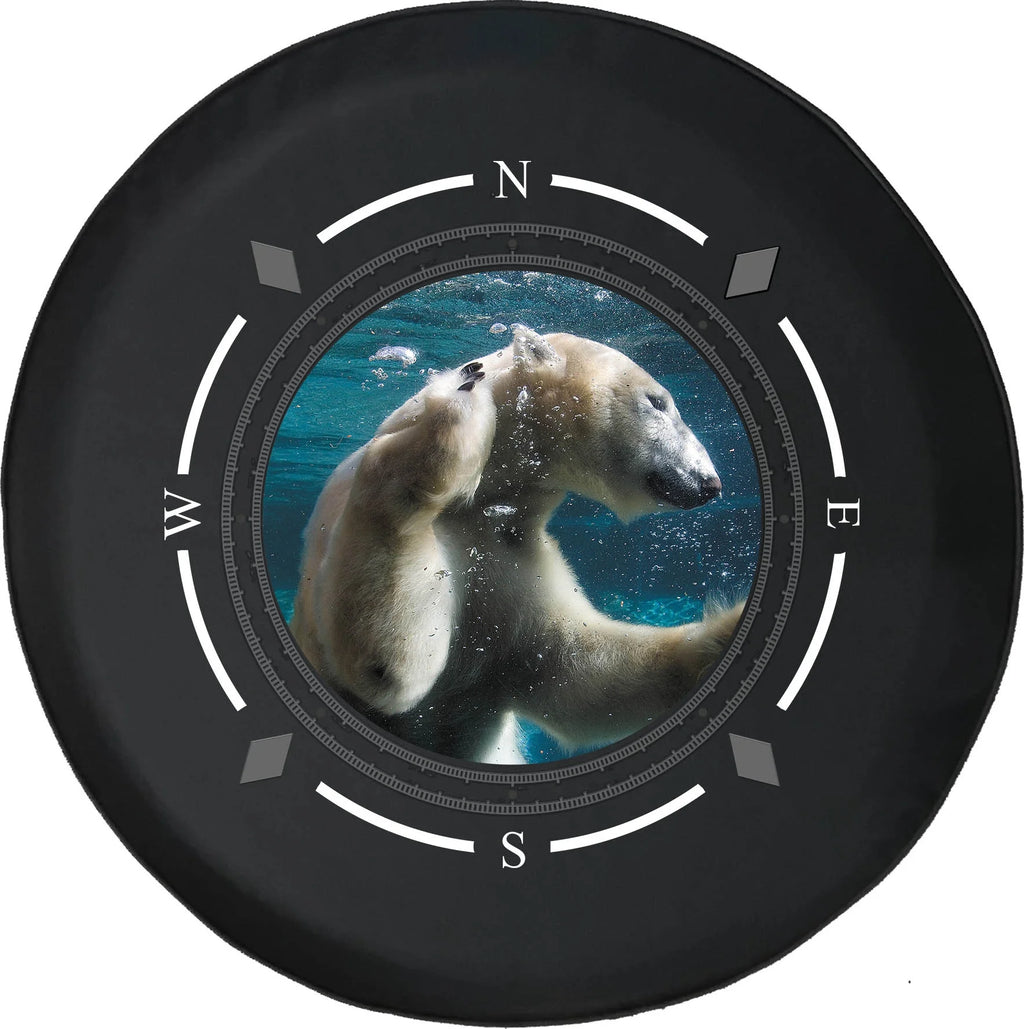 Spare Tire Cover Compass Polar Bear Swimming Arctic Ocean Wheel Covers H71141