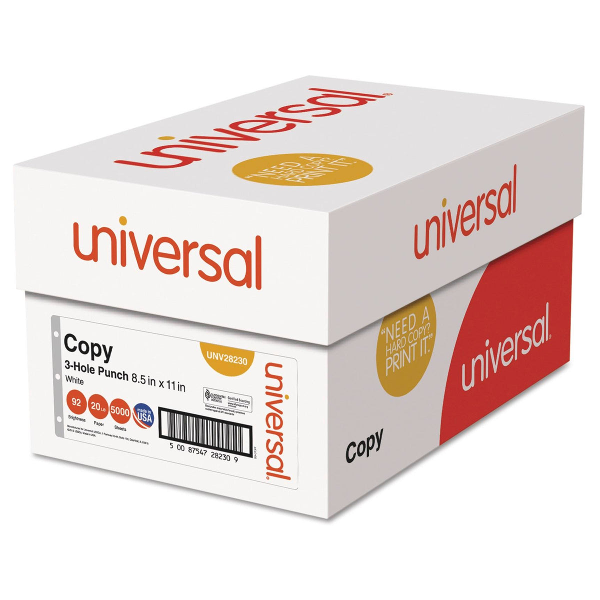 3-Hole Punch White Copy Paper 5000 Sheets/Carton L873