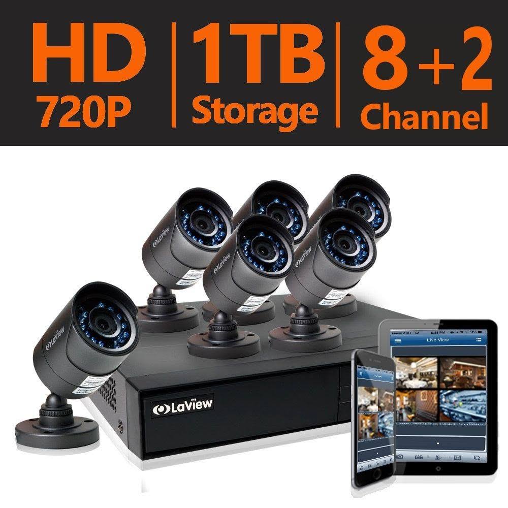 6 HD 720p Security Camera System, 8 Channel CCTV B97398