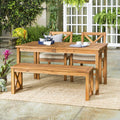 Dark Brown Slatted Outdoor Dining Table C1316