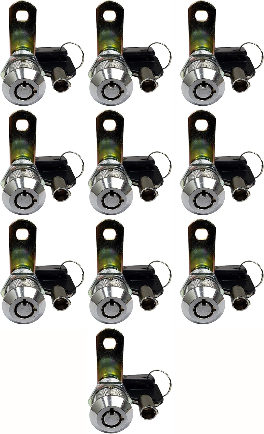 5/8 Inch Chrome Tubular Cam Lock, Pack of 10 A9129