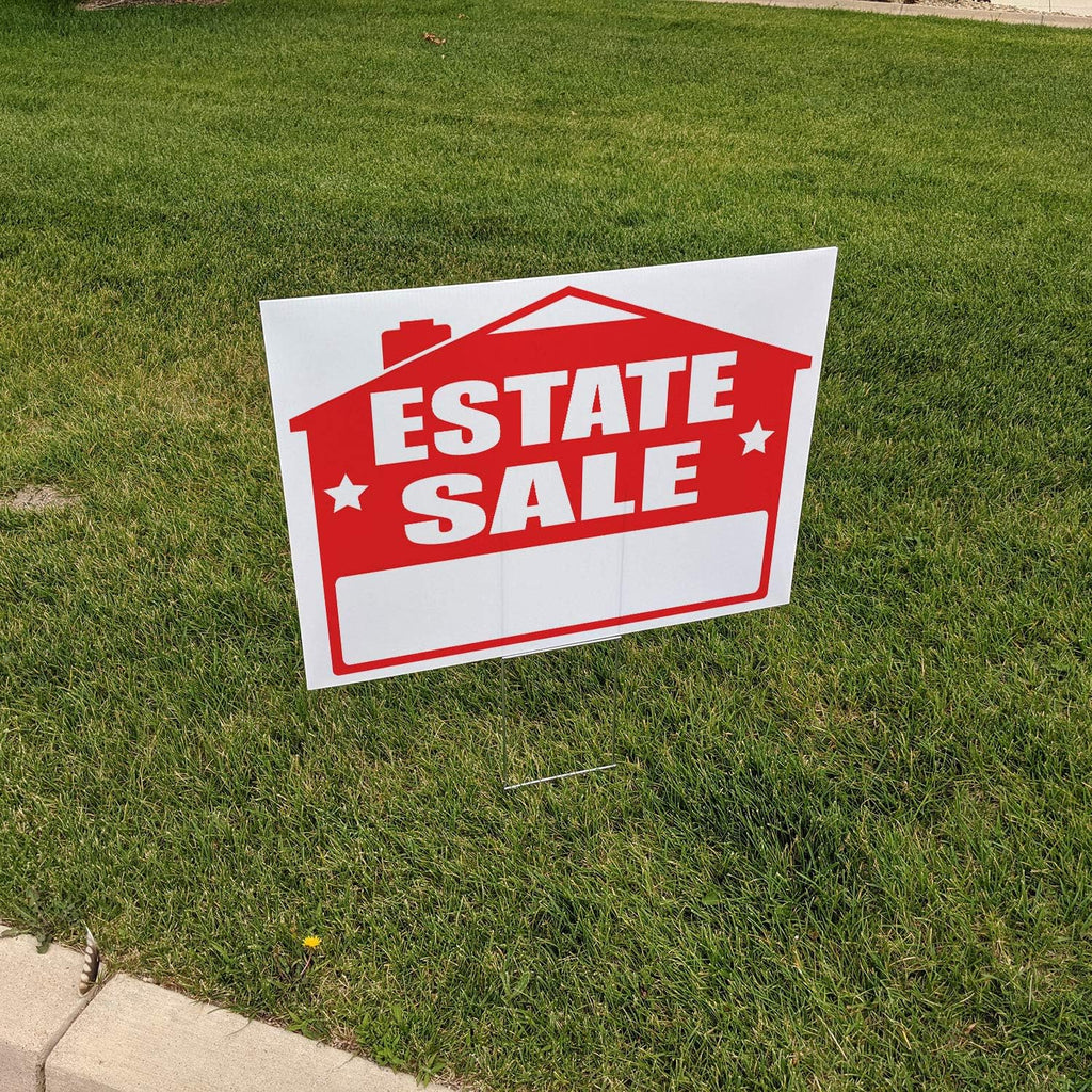 Estate Sale Yard Sign Kit, 24" W x 18" H CoroPlast, Double-Sided, Pack of 2 F716101