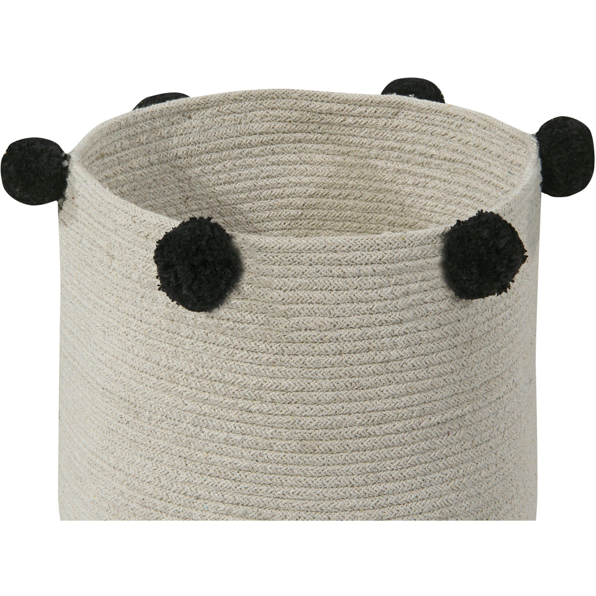 Black Storage Basket with Pompoms H510