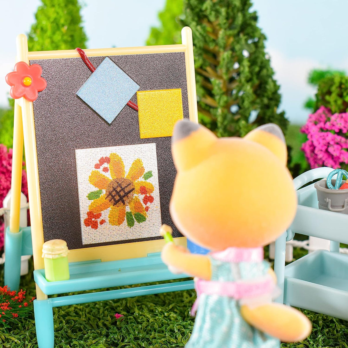 13 Pieces Paint & Color Art Fun Set with Miniature Doll Figure I132
