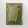 Moss Green California King 100% Washed Linen Solid Sheet Set M63245
