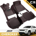 Leather Car Floor Mats Custom Fit 1st & 2nd Row Black V8134