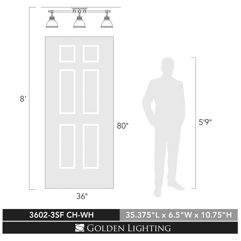 3 Light Semi-Flush Track Light D76345