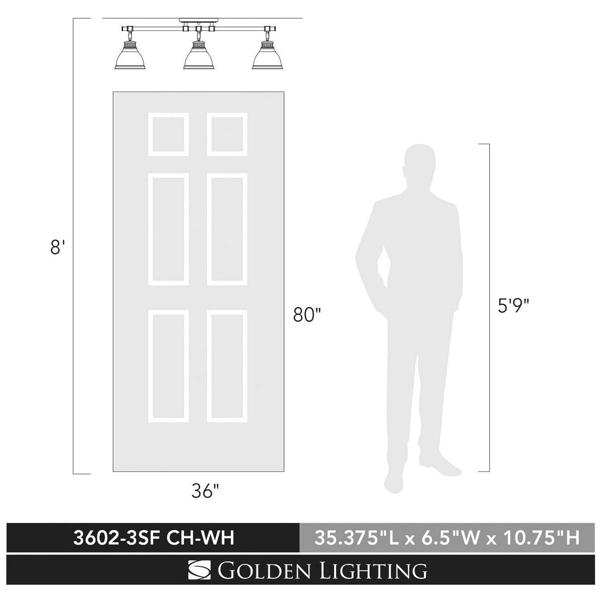 3 Light Semi-Flush Track Light D76345