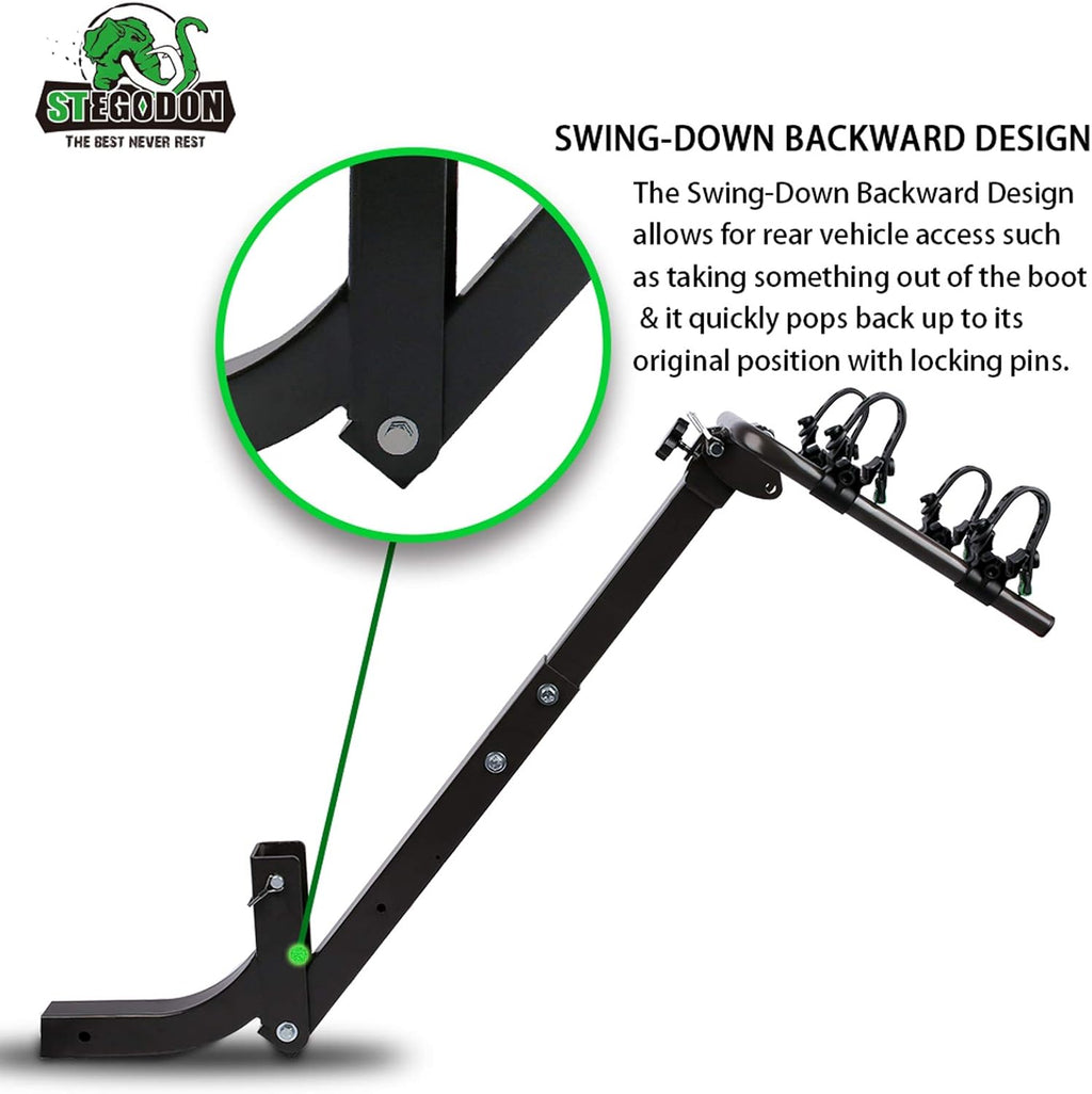 2 Bike Hitch Rack 2'' Hitch Receiver Heavy Duty Bicycle Carrier Racks Hitch Mount Double Foldable Rack Pack of 2 V898345