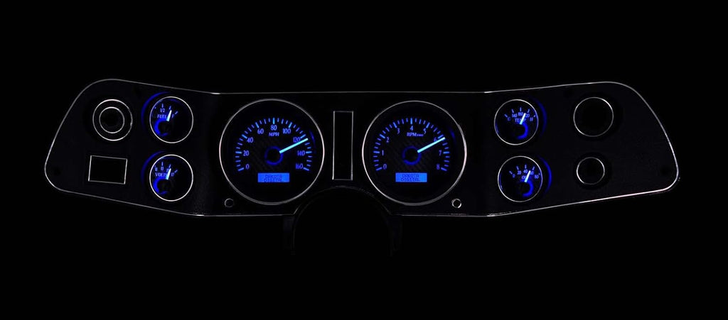 Analog Dash Gauges Black Alloy Blue D83057