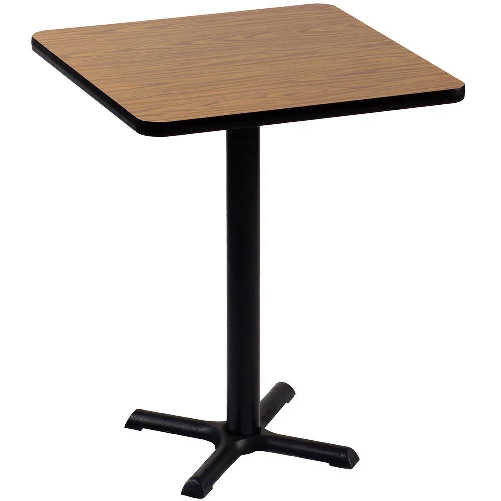 Square Breakroom Pedestal Table Medium Oak M3015