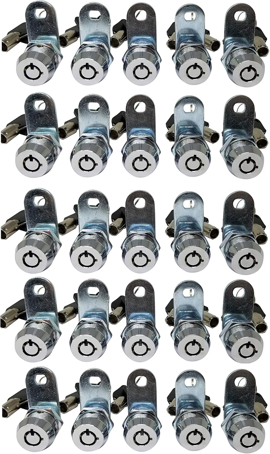 5/8 Inch Chrome Tubular Cam Lock, Pack of 10 A9129