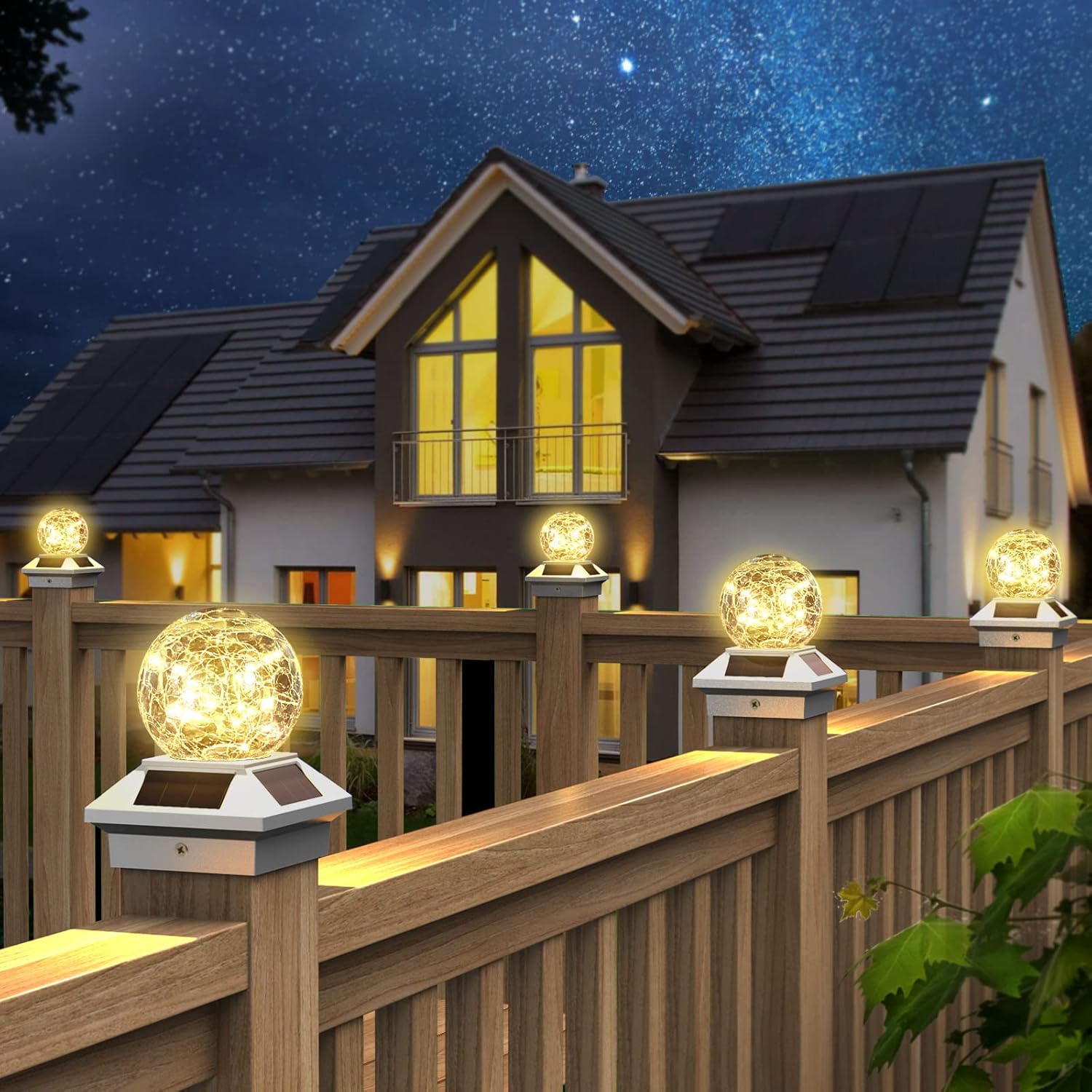 Solar Waterproof Post Cap Light for 4x4 Wood, 4 Pack T35330