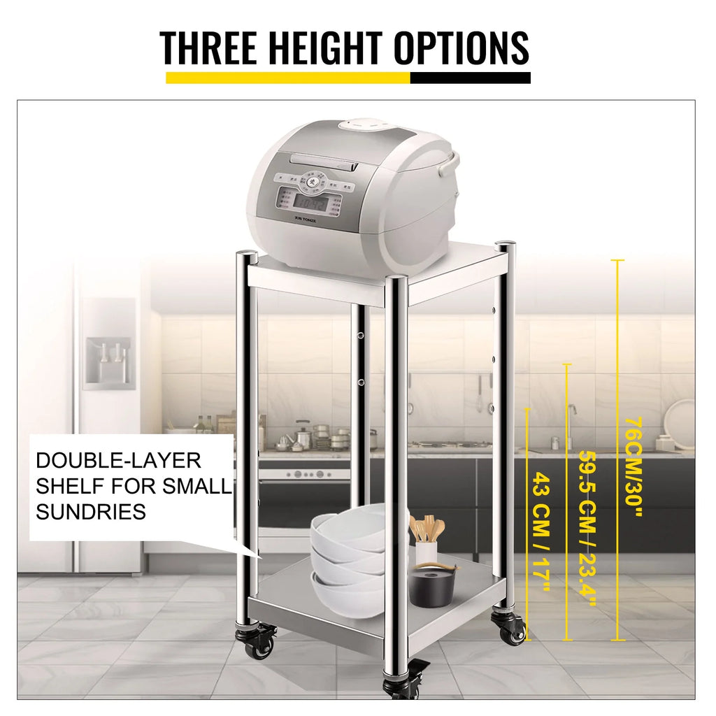 Rice Warmer Stand 14" with Wheels Two Brakes B202