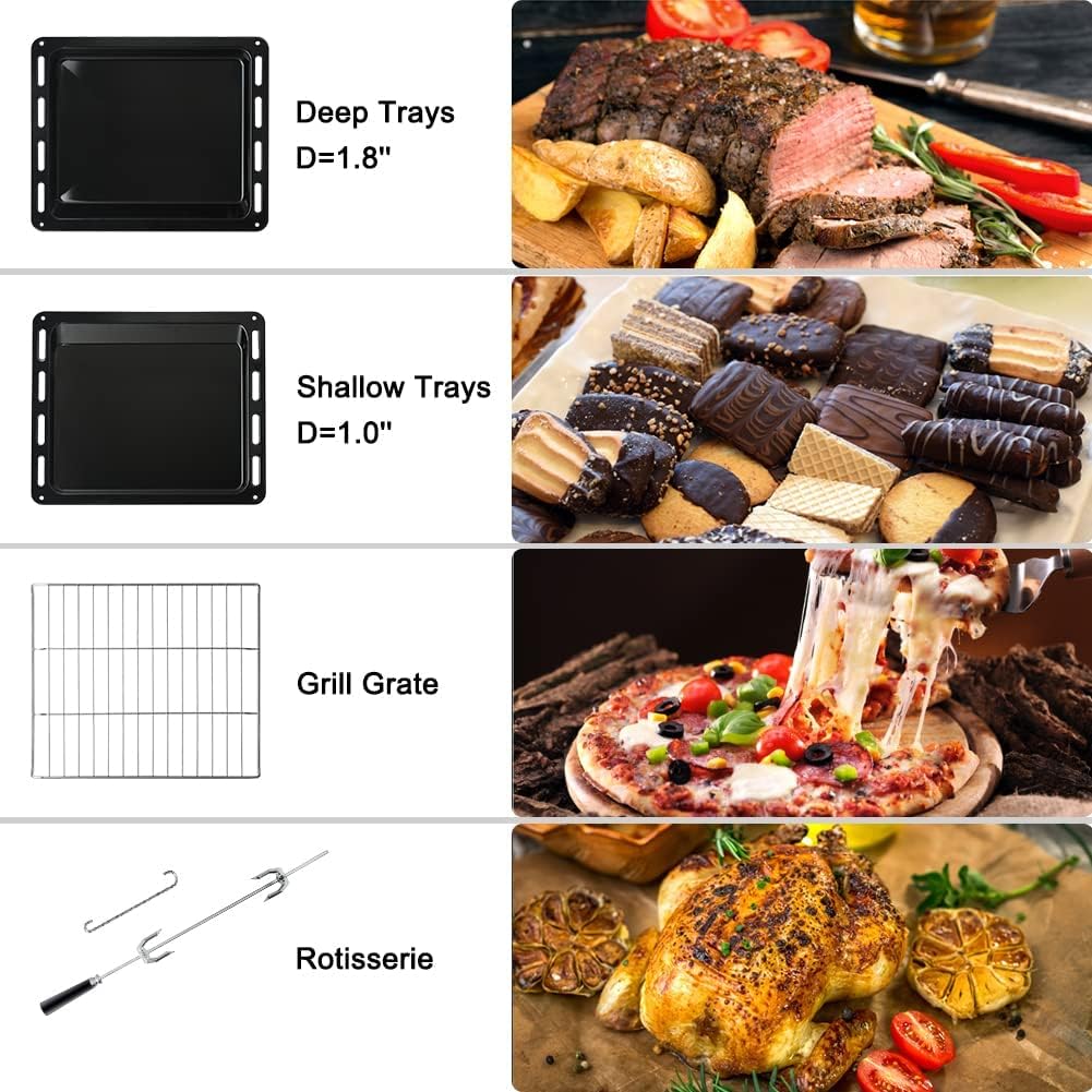 24 Inch Single Wall Electric Oven with 9 Cooking Functions in Stainless Steel N202