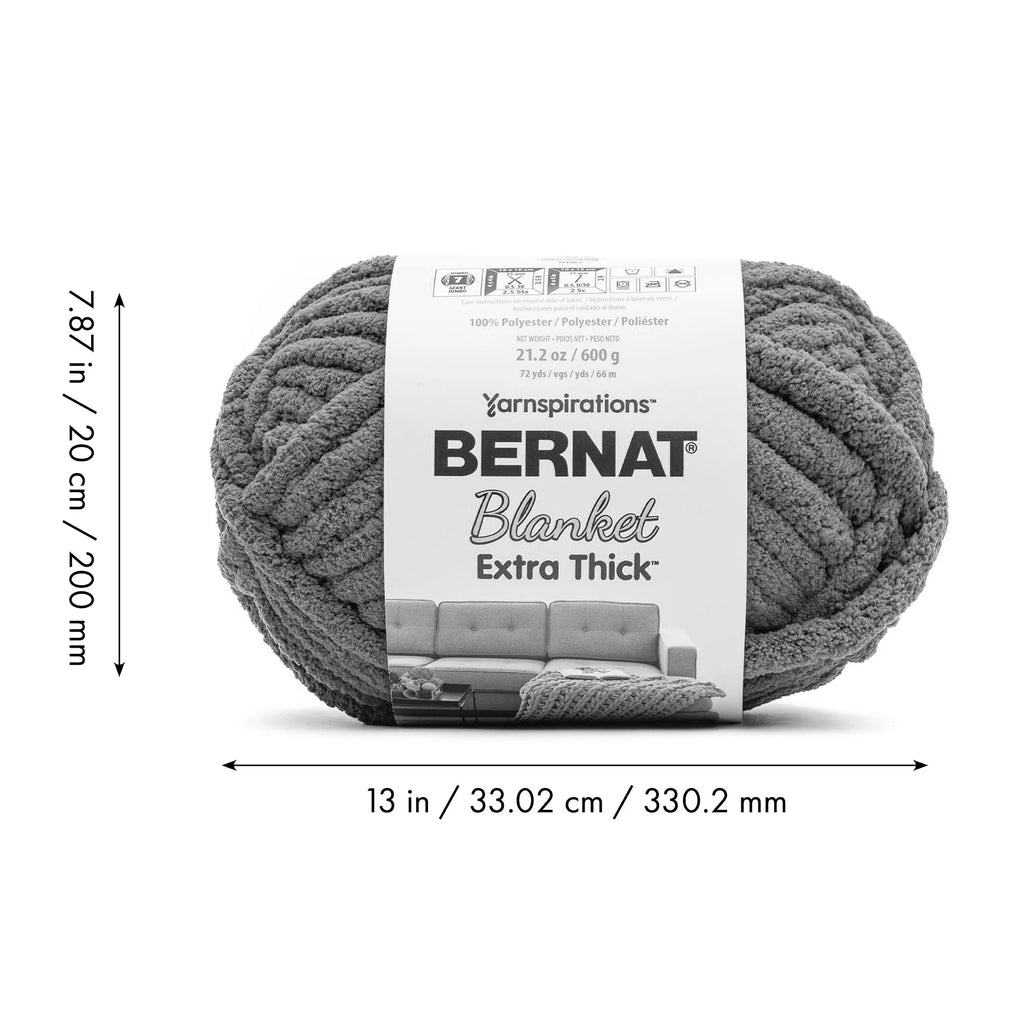 Bernat Blanket Extra Thick Jumbo Polyester Yarn, Clay, 21.2oz, 72 Yards (2 Pack) S818