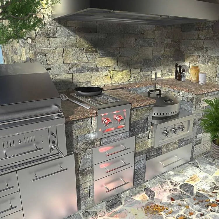 Stainless Steel Double Burner Natural Gas Cooktop R8952