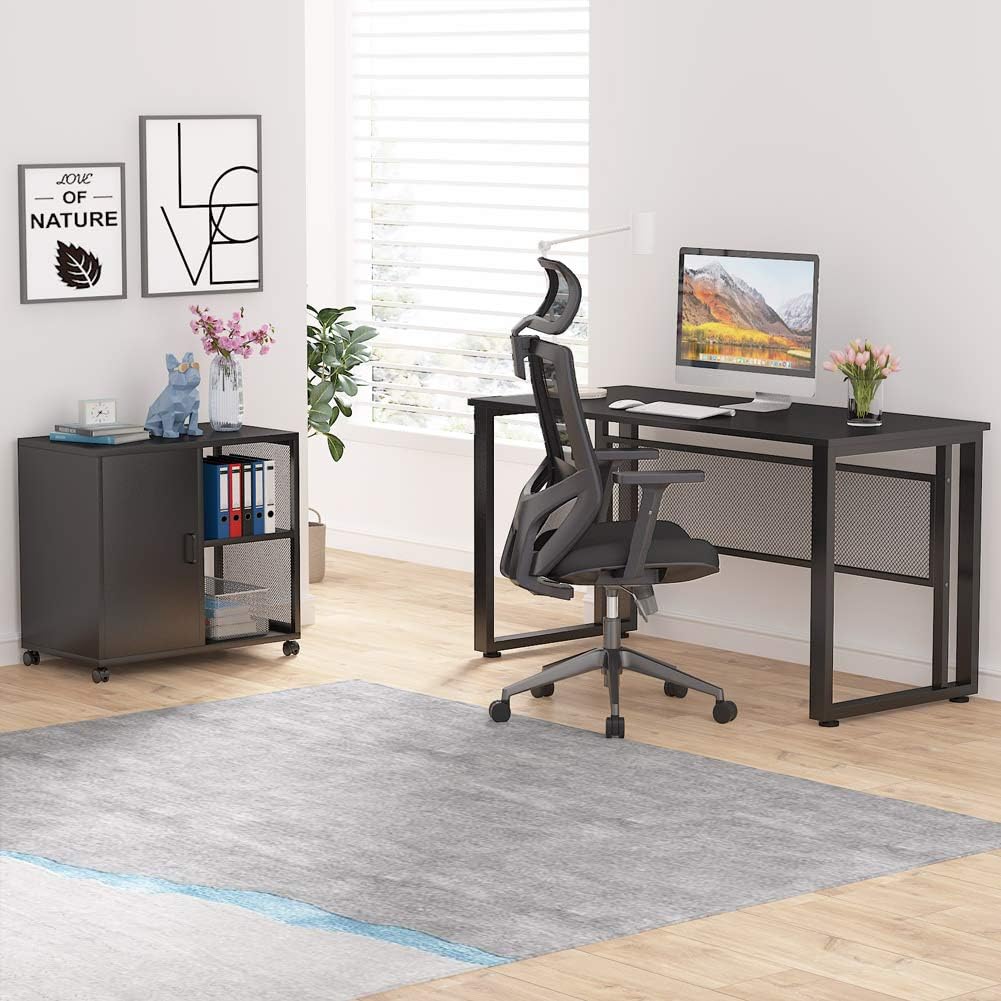 L-Shaped Computer Desk with File Cabinet M94470