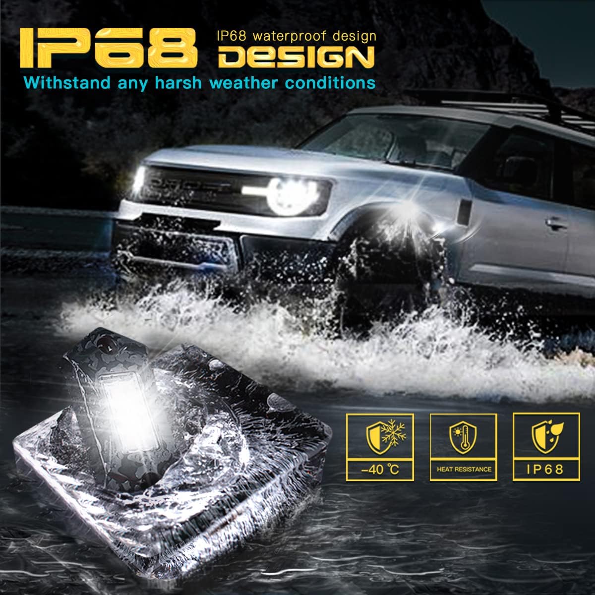 White LED Rock Lights 16PCS Waterproof P822