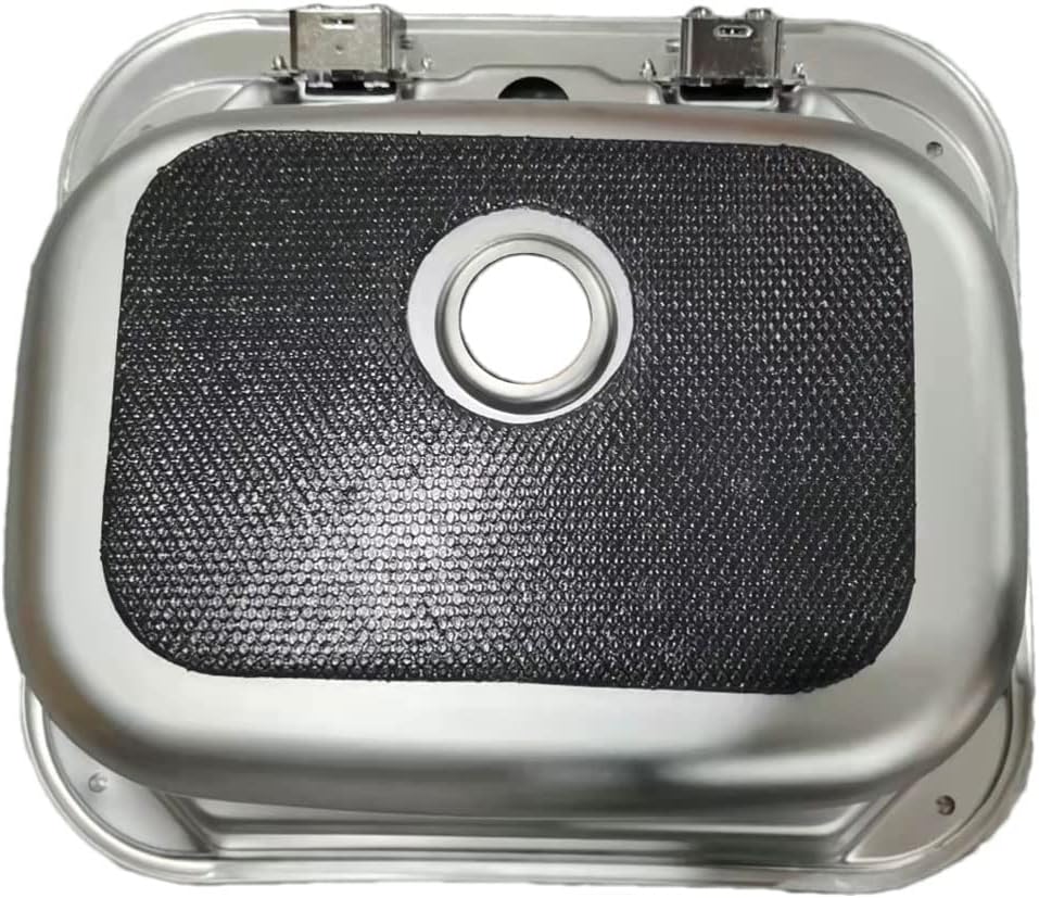 Stainless Steel RV Sink with Folded Faucet Tempered Glass Lid Y168