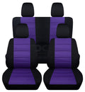Black and Purple Cotton Seat Covers for Jeep Wrangler JK 2-Door W817599